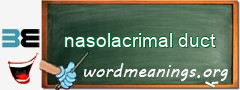 WordMeaning blackboard for nasolacrimal duct